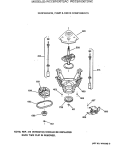 SUSPENSION, PUMP & DRIVE COMPONENTS Diagram and Parts List for WCCB1030T2AC  General Electric Washer