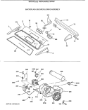 BACKSPLASH, BLOWER & DRIVE ASSEMBLY Diagram and Parts List for DZSQ495ET2WW  General Electric Dryer