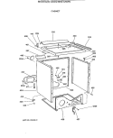 CABINET Diagram and Parts List for DZSQ495ET2WW  General Electric Dryer