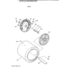 DRUM Diagram and Parts List for DZSQ495ET2WW  General Electric Dryer
