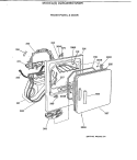 FRONT PANEL & DOOR Diagram and Parts List for DZSQ495GT2WW  General Electric Dryer