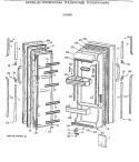DOORS Diagram and Parts List for TFX25PAYAWW  General Electric Refrigerator