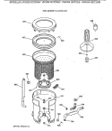 TUB, BASKET & AGITATOR Diagram and Parts List for VWXR4100T2AB  Hotpoint Washer
