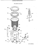 TUB, BASKET & AGITATOR Diagram and Parts List for VLXR1020T2WB  Hotpoint Washer