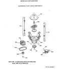 SUSPENSION, PUMP & DRIVE COMPONENTS Diagram and Parts List for VLXR1020T2WB  Hotpoint Washer