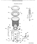 TUB, BASKET & AGITATOR Diagram and Parts List for VVXR1040T2WB  Hotpoint Washer