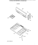 COOKTOP Diagram and Parts List for LGB126GET2WH  General Electric Range