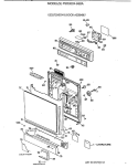 ESCUTCHEON & DOOR ASSEMBLY Diagram and Parts List for PSD200X-68BA  General Electric Dishwasher