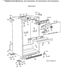 CABINET PARTS Diagram and Parts List for MTX18EAXGRWH  General Electric Refrigerator