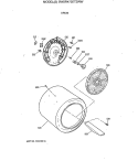 DRUM Diagram and Parts List for BWXR473ET2WW  General Electric Dryer