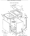 CABINET, COVER & FRONT PANEL Diagram and Parts List for YBXR1060T2WW  General Electric Washer