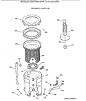 TUB, BASKET & AGITATOR Diagram and Parts List for YBXR1060T2WW  General Electric Washer