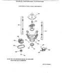 SUSPENSION, PUMP & DRIVE COMPONENTS Diagram and Parts List for YBXR1060T2WW  General Electric Washer