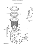TUB, BASKET & AGITATOR Diagram and Parts List for YJSR2070T2WW  General Electric Washer