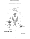 SUSPENSION, PUMP & DRIVE COMPONENTS Diagram and Parts List for YJSR2070T2WW  General Electric Washer