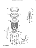 TUB, BASKET & AGITATOR Diagram and Parts List for YWSR2100T2WW  General Electric Washer