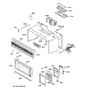 DOOR, CONTROLS, GRILL & CASE Diagram and Parts List for JVM290BV01  General Electric Microwave