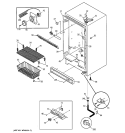 CABINET Diagram and Parts List for FP14DXARWH  General Electric Freezer