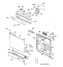 ESCUTCHEON & DOOR ASSEMBLY Diagram and Parts List for GSD2200Z00WH  General Electric Dishwasher
