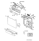 ESCUTCHEON & DOOR ASSEMBLY Diagram and Parts List for GSC720Y06AD  General Electric Dishwasher
