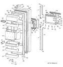 FRESH FOOD DOOR Diagram and Parts List for TPX24PBZCWW  General Electric Refrigerator
