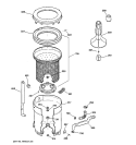 TUB, BASKET & AGITATOR Diagram and Parts List for YJSR2070T6AA  General Electric Washer
