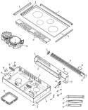 Section Diagram and Parts List for JP6910K1  General Electric Cooktop
