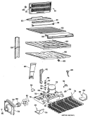Section Diagram and Parts List for TBX18DLSRWH  General Electric Refrigerator