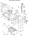 WASHER - CABINET, TOP PANEL & BASE Diagram and Parts List for WSM2700LAW  General Electric Washer Dryer Combo