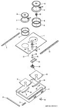 Section Diagram and Parts List for ZEW135N  General Electric Cooktop