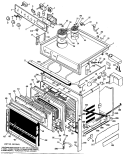 Section Diagram and Parts List for JMC27G*J5  General Electric Range