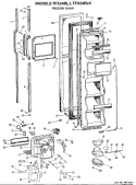 FREEZER DOOR Diagram and Parts List for TFX24RLK  General Electric Refrigerator