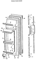 FRESH FOOD DOOR Diagram and Parts List for TFXW24RLK  General Electric Refrigerator