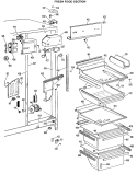FRESH FOOD SECTION Diagram and Parts List for TFXW24RLK  General Electric Refrigerator