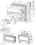Section Diagram and Parts List for TBXW25FLMLWH  General Electric Refrigerator