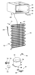 Section Diagram and Parts List for TA11SLCRWH  General Electric Refrigerator
