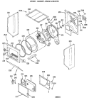 DRYER - CABINET, DRUM & HEATER Diagram and Parts List for WSM2700LBW  General Electric Washer Dryer Combo