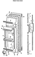 FRESH FOOD DOOR Diagram and Parts List for TFXE24RLP  General Electric Refrigerator