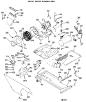 DRYER - MOTOR, BLOWER & BELT Diagram and Parts List for WSM2700LCW  General Electric Washer Dryer Combo