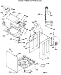 WASHER - CABINET, TOP PANEL & BASE Diagram and Parts List for WSM2700LCW  General Electric Washer Dryer Combo