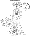 WASHER - TUBS, HOSES & MOTOR Diagram and Parts List for WSM2700LCW  General Electric Washer Dryer Combo