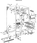 FREEZER SECTION Diagram and Parts List for TFX20PMA  General Electric Refrigerator