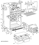 Section Diagram and Parts List for TBH18JPKRAD  General Electric Refrigerator
