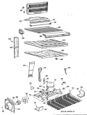 Section Diagram and Parts List for TBH18JPKRAD  General Electric Refrigerator