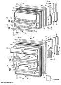 Section Diagram and Parts List for TBX18GPBRAD  General Electric Refrigerator