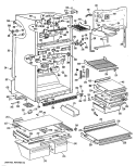 Section Diagram and Parts List for TBX19ZPKRWH  General Electric Refrigerator