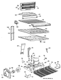 Section Diagram and Parts List for TBX19ZPKRWH  General Electric Refrigerator