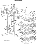 FRESH FOOD SECTION Diagram and Parts List for TFXC22ZMA  General Electric Refrigerator