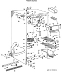 FREEZER SECTION Diagram and Parts List for TFX24ZMA  General Electric Refrigerator
