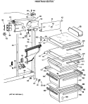 FRESH FOOD SECTION Diagram and Parts List for TFX24ZMA  General Electric Refrigerator